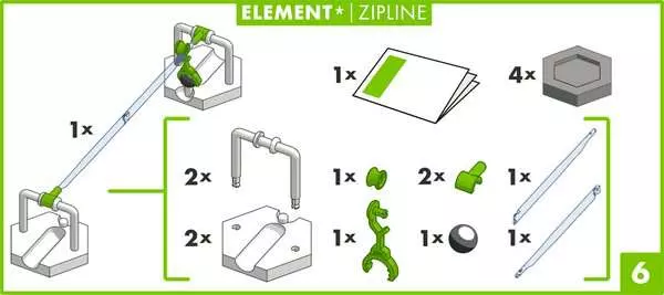 Ravensberger Matratzen GraviTrax Element Zipline - Kugelbahn-Erweiterung für Kinder ab 8 Jahren Räumungsverkauf