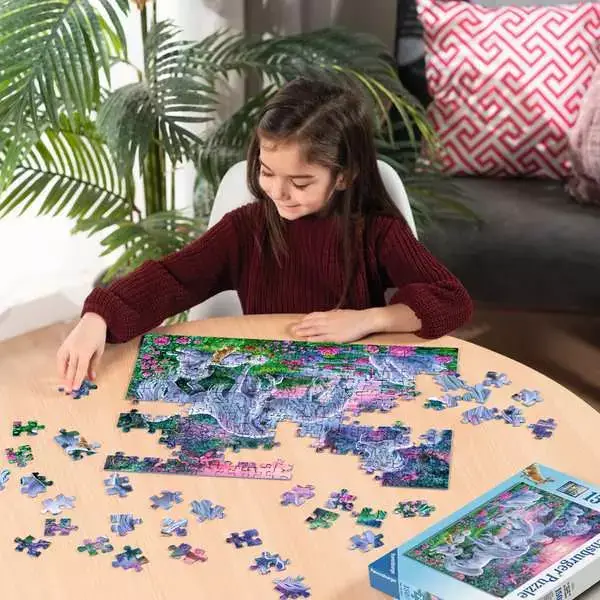 Ravensberger Matratzen Kinderpuzzle ab 7 Jahren - Einhörner im Abendrot - 150 Teile Letzte 2 Tage