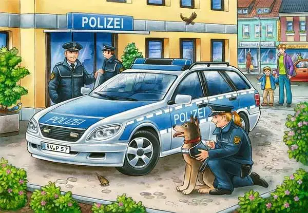 Ravensberger Matratzen Kinderpuzzle ab 3 Jahren - Polizei und Feuerwehr - 12 Teile Letzter Tag