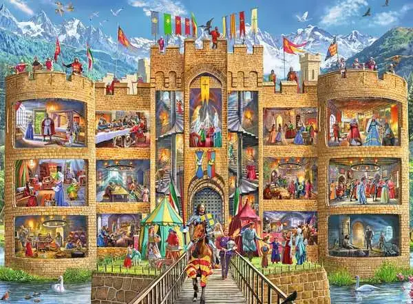 Ravensberger Matratzen Kinderpuzzle ab 7 Jahren - Blick in die Ritterburg - 150 Teile Begrenzt auf 3 Tage
