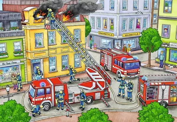 Ravensberger Matratzen Kinderpuzzle ab 3 Jahren - Mit Blaulicht unterwegs - 12 Teile 50% Rabatt für begrenzte Zeit