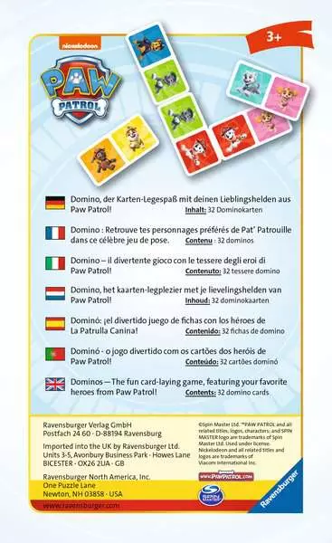 Ravensberger Matratzen Paw Patrol Domino - Reisespiel ab 3 Jahren Auslauf