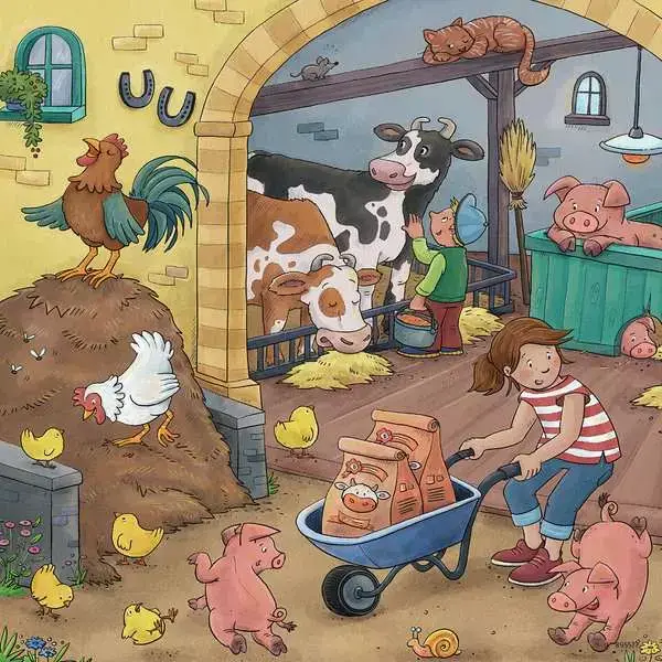 Ravensberger Matratzen Kinderpuzzle ab 5 Jahren - Viel los auf dem Bauernhof - 49 Teile Großer Ausverkauf