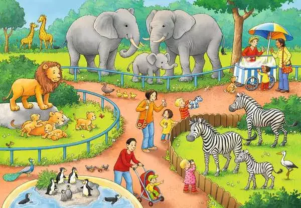 Ravensberger Matratzen Kinderpuzzle ab 4 Jahren - Ein Tag im Zoo - 24 Teile Heißer Verkauf