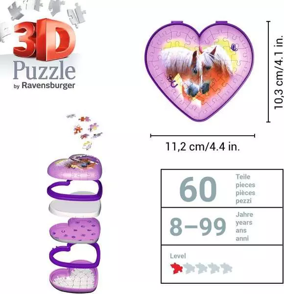 Ravensberger Matratzen 3D Puzzle Herzschatulle - Pferde Jubiläumsangebot