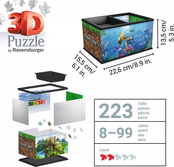 Ravensberger Matratzen 3D Puzzle Aufbewahrungsbox - Minecraft Online Outlet