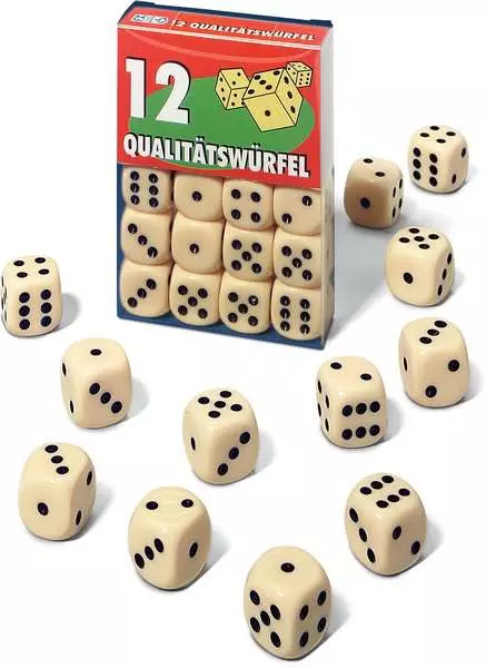 Ravensberger Matratzen 12 Qualitätswürfel in Klarsichtbox - Würfelspiel ab 8 Jahren Muttertagsangebot