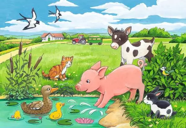 Ravensberger Matratzen Kinderpuzzle ab 3 Jahren - Tierkinder auf dem Land - 12 Teile Top Angebot