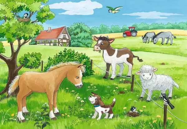 Ravensberger Matratzen Kinderpuzzle ab 3 Jahren - Tierkinder auf dem Land - 12 Teile Top Angebot