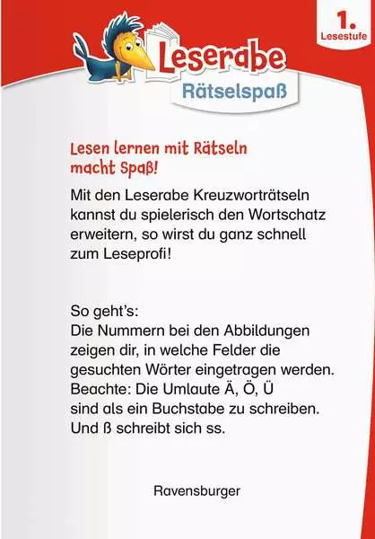 Ravensberger Matratzen Leserabe: Kreuzworträtsel zum Lesenlernen (1. Lesestufe) VIP-Rabatte