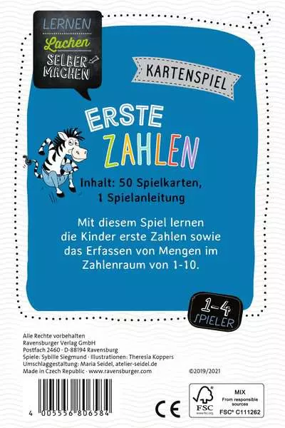 Ravensberger Matratzen Lernen Lachen Selbermachen: Erste Zahlen - Kartenspiel ab 5 Jahren Super Sparpreis