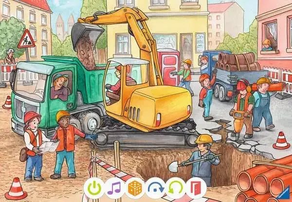 Ravensberger Matratzen Kinderpuzzle ab 3 Jahren - tiptoi® Puzzle für kleine Entdecker: Baustelle - 12 Teile Nur für heute