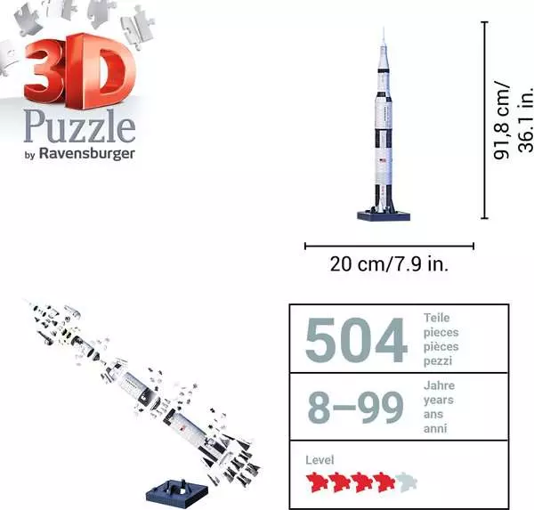 Ravensberger Matratzen 3D Puzzle Apollo Saturn V Rakete 2025