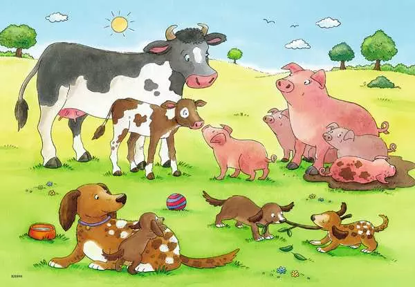 Ravensberger Matratzen Kinderpuzzle ab 3 Jahren - Glückliche Tierfamilien - 12 Teile Saisonale Angebote