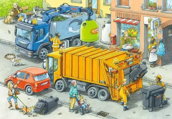 Ravensberger Matratzen Kinderpuzzle ab 4 Jahren - Müllabfuhr und Abschleppwagen - 24 Teile JETZT KAUFEN