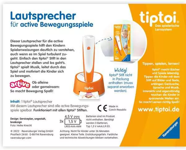 Ravensberger Matratzen tiptoi® ACTIVE Lautsprecher Sonderangebot der Fabrik