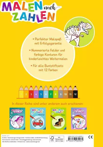 Ravensberger Matratzen Malen nach Zahlen ab 3: Dinosaurier Fabrik Onlineshop