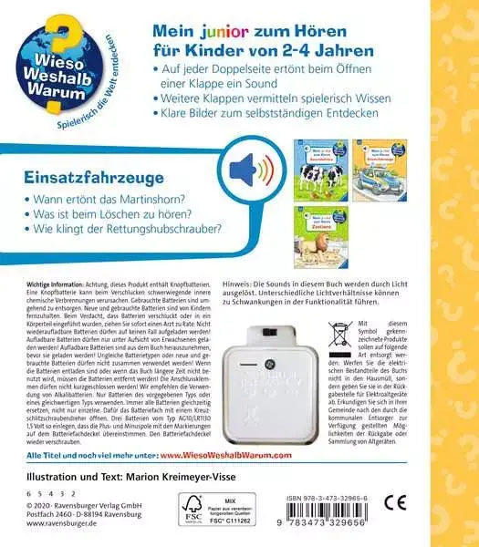 Ravensberger Matratzen Ravensburger Wieso? Weshalb? Warum? Mein junior zum Hören, Band 2: Einsatzfahrzeuge Flash Sale