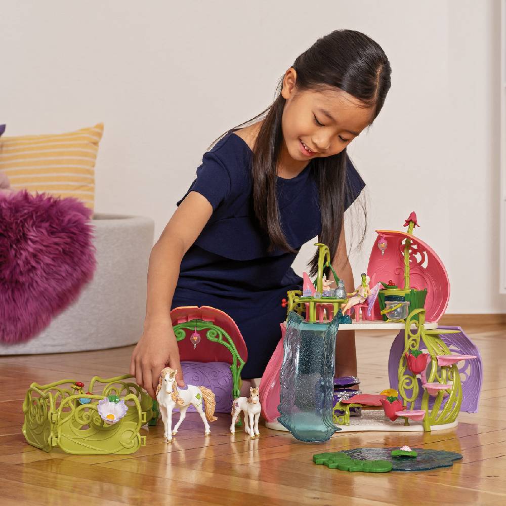 Schleich Glitzerndes Blütenhaus mit Einhörnern, See und Stall Fabrikpreis