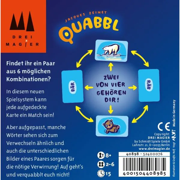 ﻿Schmidt Spiele Drei Magier®: Quabbl, Kartenspiel Super Rabatt