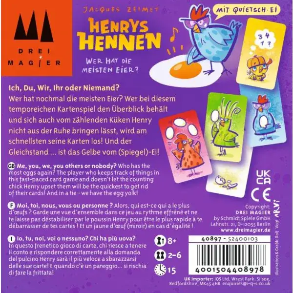Schmidt Spiele Drei Magier®: Henrys Hennen, Kartenspiel Riesige Rabatte