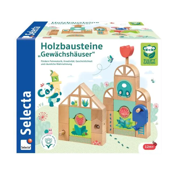Schmidt Spiele TULIP'S GARDEN by SELECTA® Kleinkindwelt: Holzbausteine Gewächshäuser, 34 Teile Online Shopping