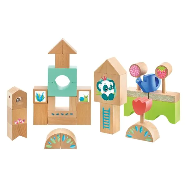Schmidt Spiele TULIP'S GARDEN by SELECTA® Kleinkindwelt: Holzbausteine Gewächshäuser, 34 Teile Online Shopping