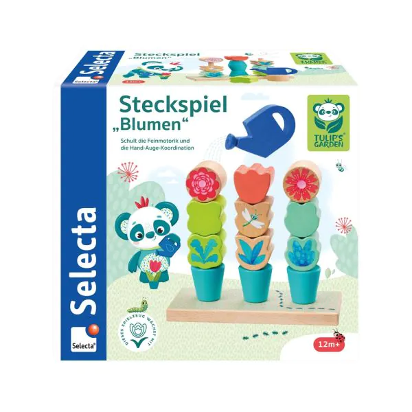 Schmidt Spiele TULIP'S GARDEN by SELECTA® Kleinkindwelt: Steckspiel Blumen, 14 Teile Weihnachtsangebot