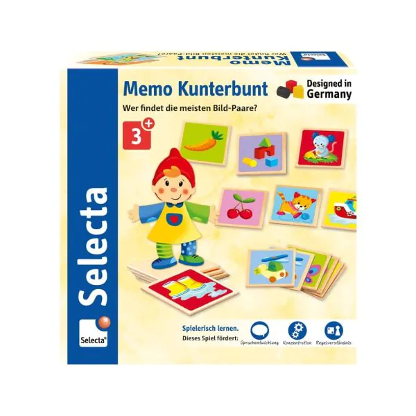 Schmidt Spiele Memo Kunterbunt aus Holz, 36 Teile Vatertagsangebot