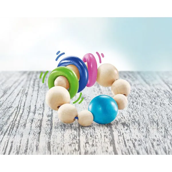 Schmidt Spiele Ringellino, klappernder Greifling aus Holz, 8,5 cm Zeitlich begrenztes Angebot