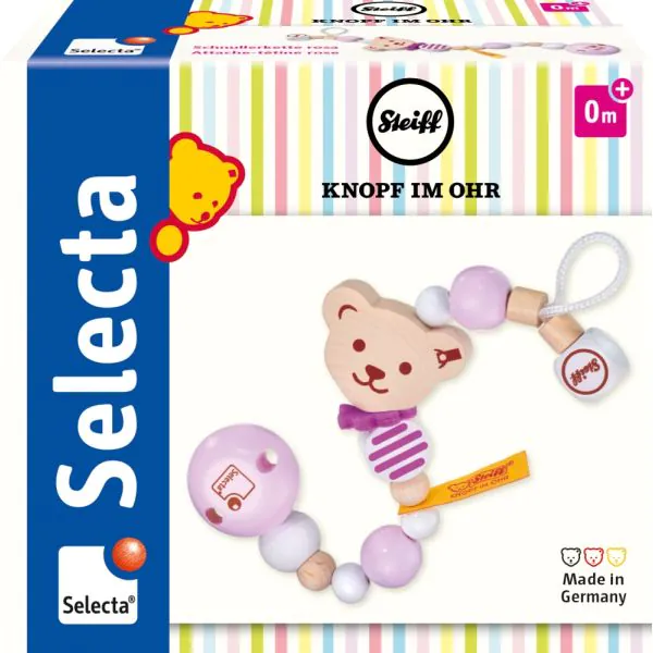 Schmidt Spiele Steiff: Schnullerkette rosa, 21 cm Neuheiten