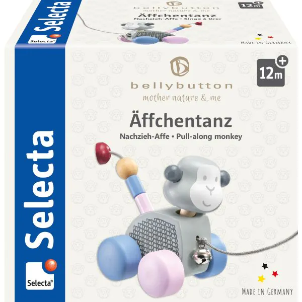 Schmidt Spiele bellybutton: Äffchentanz, Nachzieh-Affe, 11 cm Tiefpreis