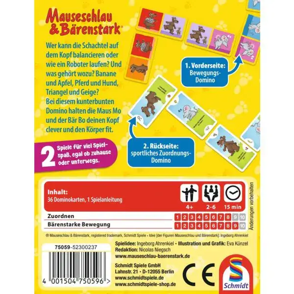 Schmidt Spiele Mauseschlau & Bärenstark: Fit und Clever, Kinderkartenspiel Letzte 3 Tage