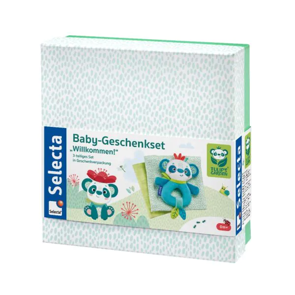 Schmidt Spiele TULIP'S GARDEN by SELECTA Soft Toy: Baby-Geschenkset, Willkommen!, 3-teilig Neuheiten