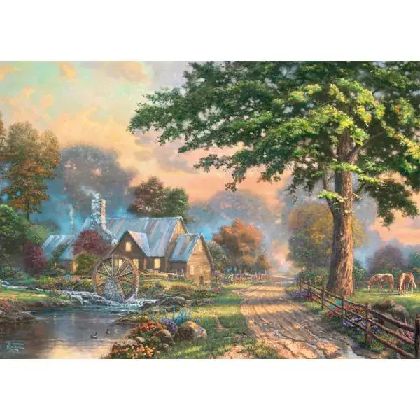 Schmidt Spiele Thomas Kinkade Studios: Am alten Mühlenbach, 1.000 Teile Holzpuzzle Kostenlose Rückgabe
