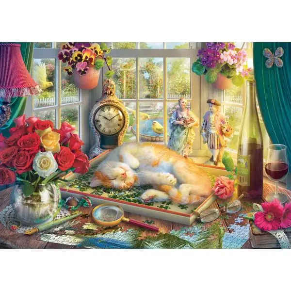 Schmidt Spiele Puzzlezeit mit Katze, 1.000 Teile Puzzle Begrenzte Freigabe