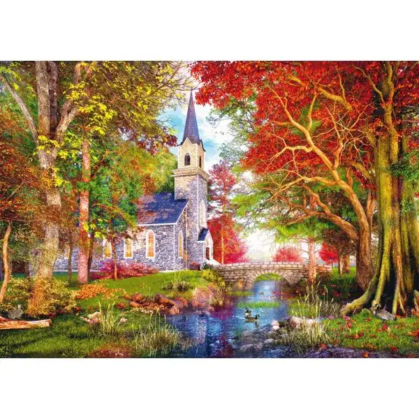 Schmidt Spiele Kapelle im Herbstzauber, 1.000 Teile Puzzle Letzte 3 Tage