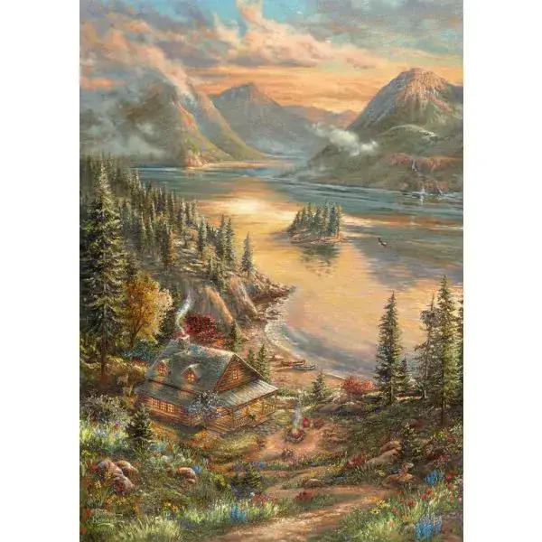 Schmidt Spiele Thomas Kinkade Studios: Pracht am Seeufer, 500 Teile Puzzle Nur noch ein Tag übrig