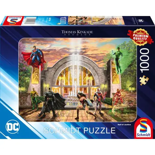 Schmidt Spiele Thomas Kinkade Studios: DC Justice League - Hall of Justice, 1.000 Teile Puzzle