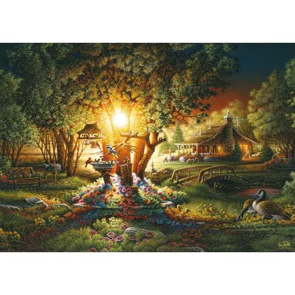 Schmidt Spiele Terry Redlin: Prächtiges Frühlingsleuchten, 1.000 Teile Puzzle 50% Rabatt mit kostenlosem Versand