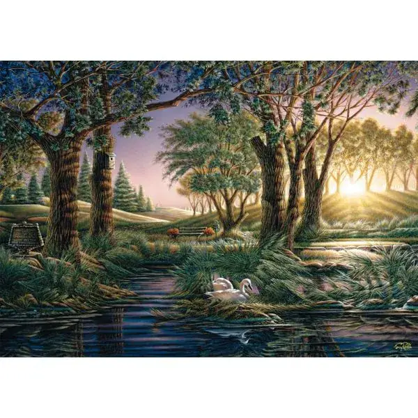 Schmidt Spiele Terry Redlin: Morgenzauber am Teich, 1.000 Teile Puzzle Clearance-Verkauf