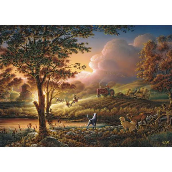 Schmidt Spiele Terry Redlin: Sonnengold über reifen Feldern, 1.000 Teile Puzzle Fabrikladen