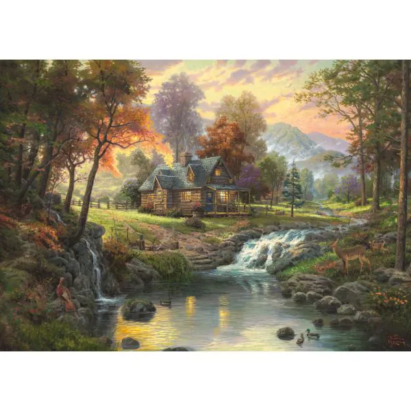 Schmidt Spiele Thomas Kinkade: Painter of Light - Holzhaus am Bach, 1.000 Teile Puzzle Verkauf