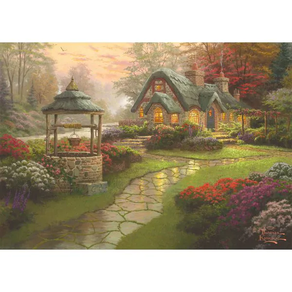 Schmidt Spiele Thomas Kinkade: Painter of Light - Haus mit Brunnen, 1.000 Teile Puzzle Schlussverkauf