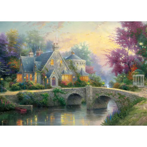 Schmidt Spiele Thomas Kinkade: Painter of Light - Lamplight Manour & Winter in Lamplight Manour, 2 x 1.000 Teile Puzzle Blitzverkäufe