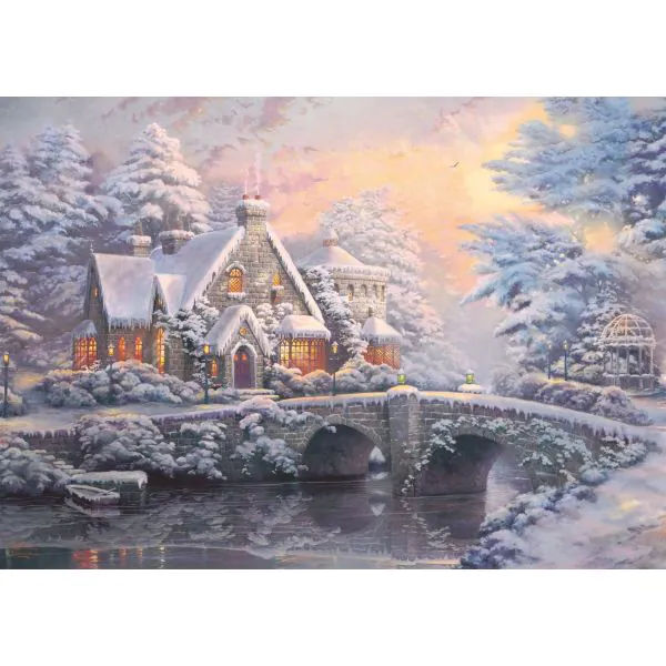 Schmidt Spiele Thomas Kinkade: Painter of Light - Lamplight Manour & Winter in Lamplight Manour, 2 x 1.000 Teile Puzzle Blitzverkäufe