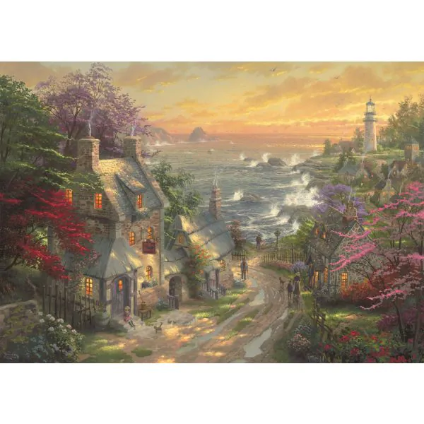 Schmidt Spiele Thomas Kinkade: Dörfchen am Leuchtturm, 3.000 Teile Puzzle Exklusivangebot