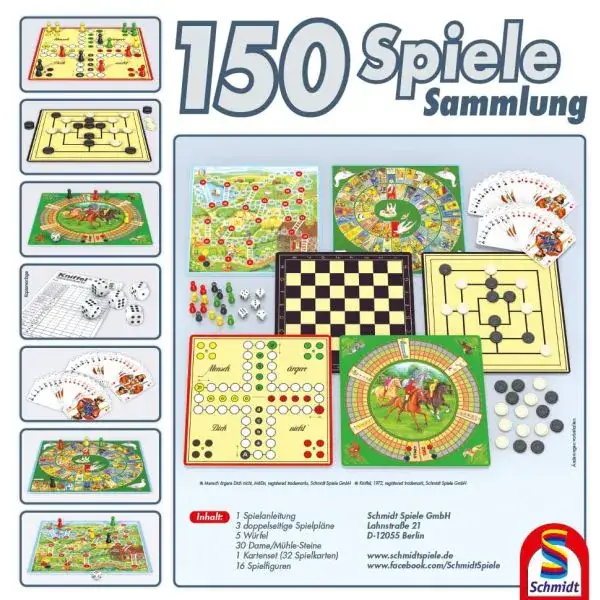 Schmidt Spiele 150er Spielesammlung, 150 Spielemöglichkeiten, grün 50% Rabatt für begrenzte Zeit