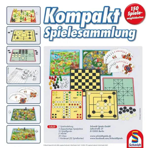 Schmidt Spiele 150er Kompakt-Spielesammlung, 150 Spielemöglichkeiten 2025