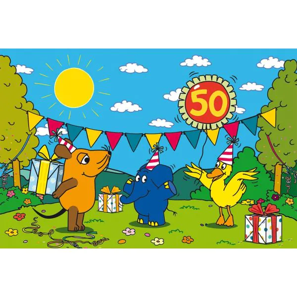 Schmidt Spiele Die Maus: Alles Liebe zum Geburtstag, 50. Geburtstag Elefant, 60 Teile Kinderpuzzle Hotsell